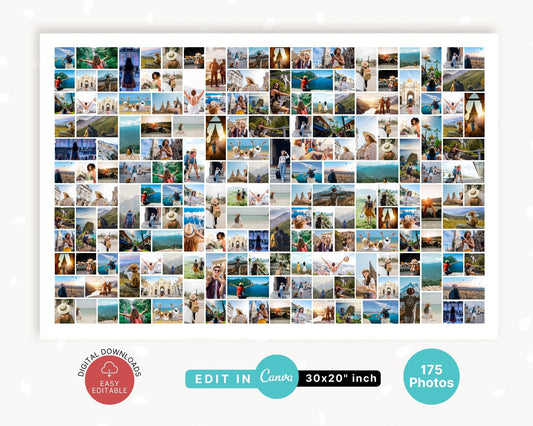 EDITABLE 175 Photo Collage, Landscape Welcome Sign, Poster Sign, Canva, DIGITAL