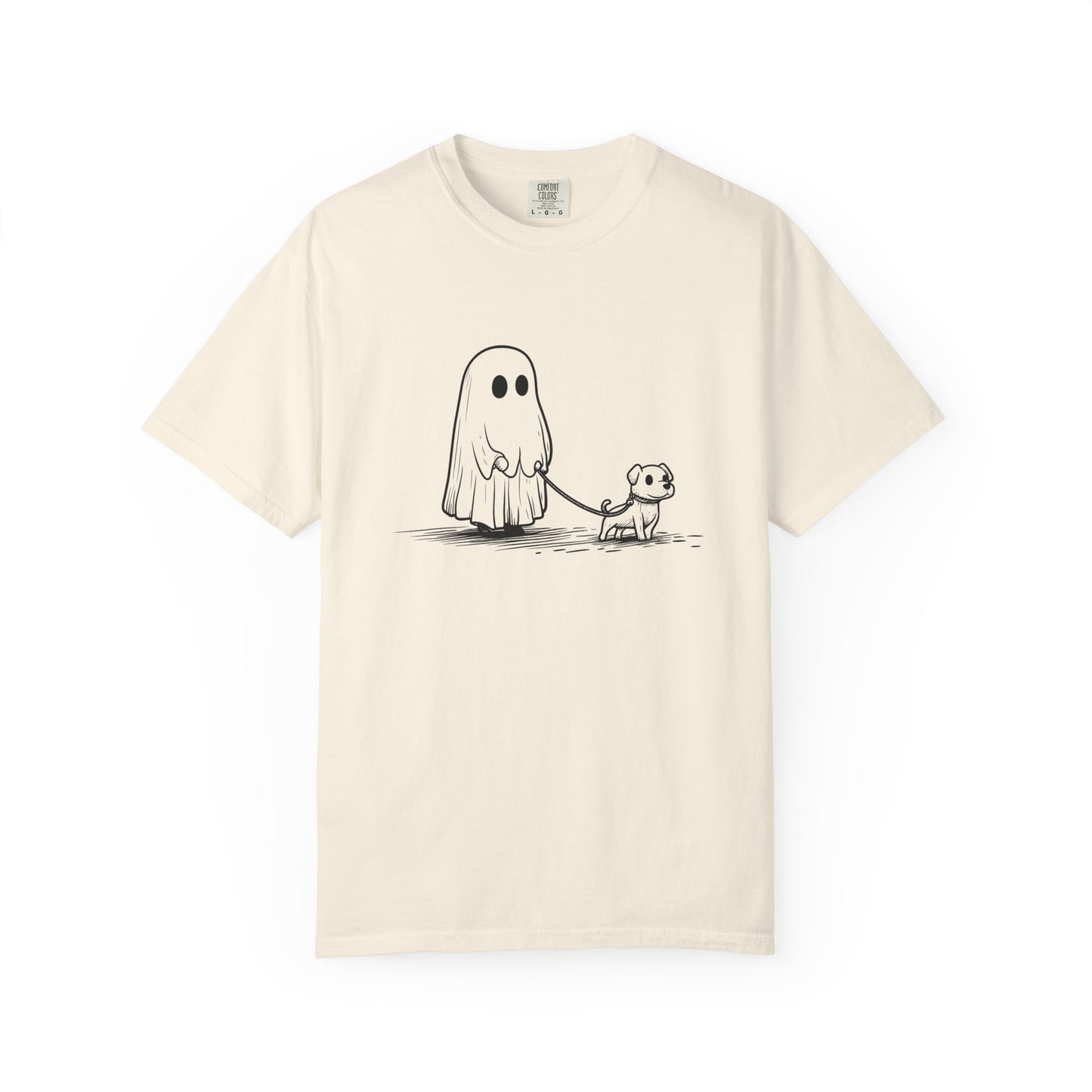Ghost dog Halloween funny Unisex Garment-Dyed T-Shirt - Casual Vintage Style for Everyday Wear