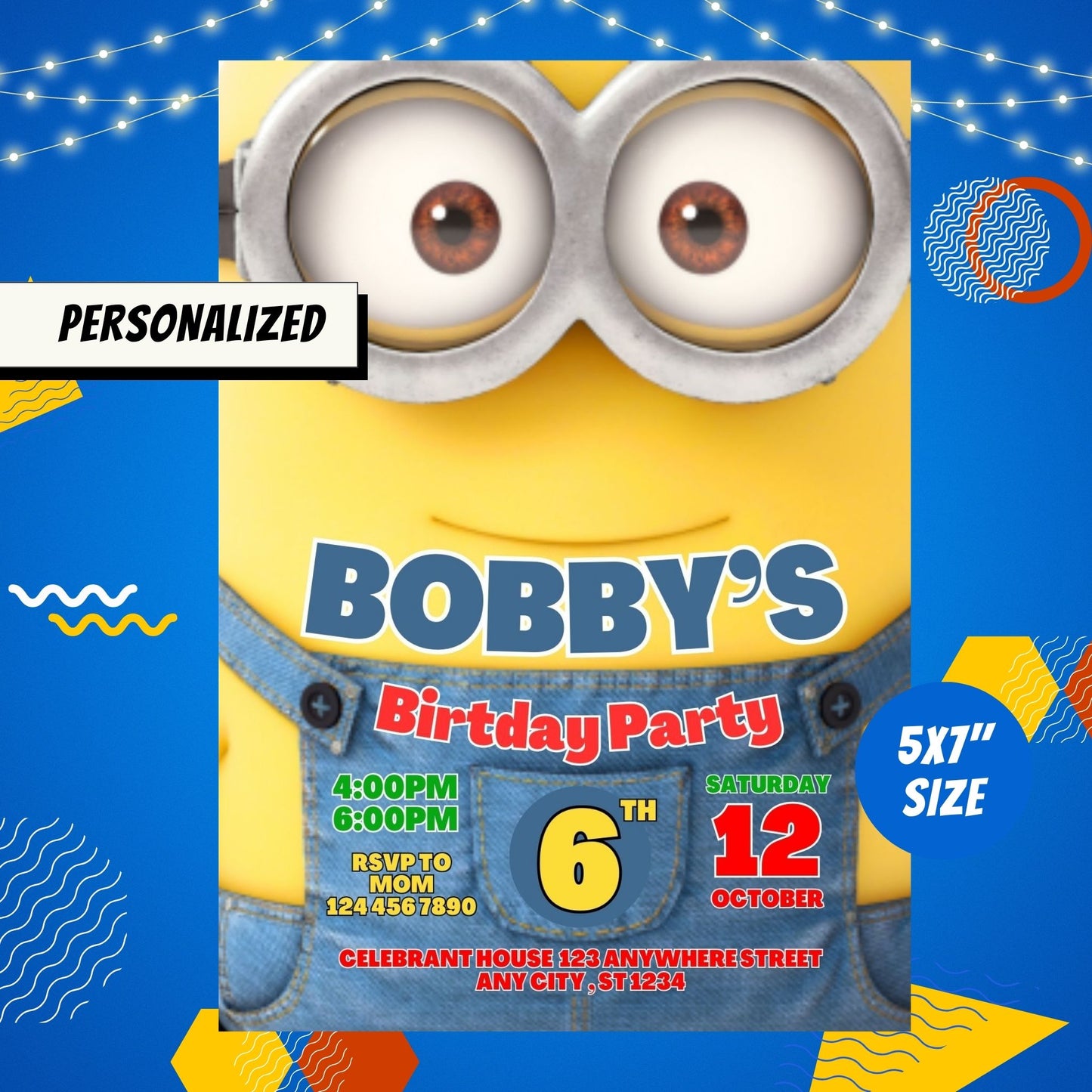 Minions Custom Birthday Party Invitation