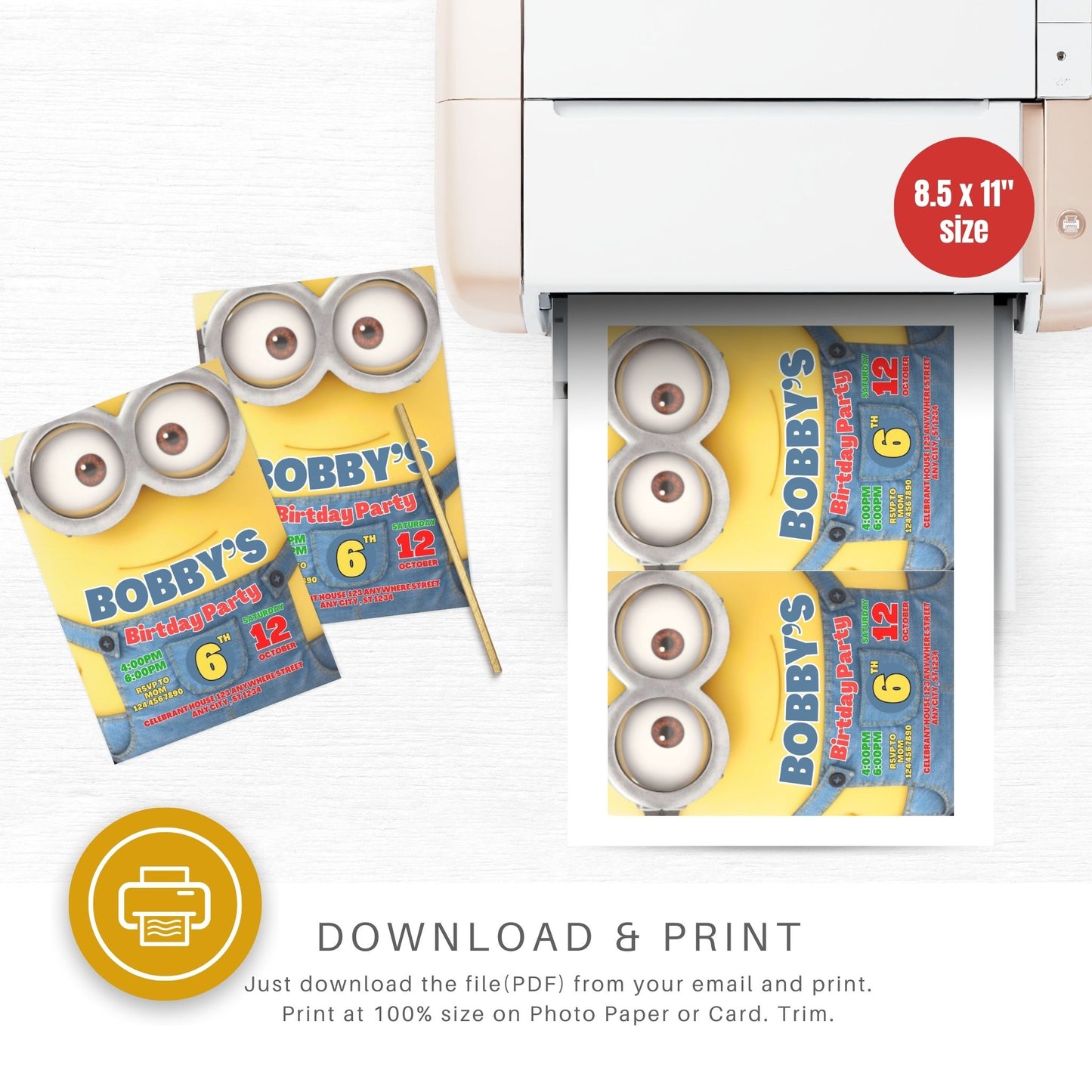 Minions Custom Birthday Party Invitation