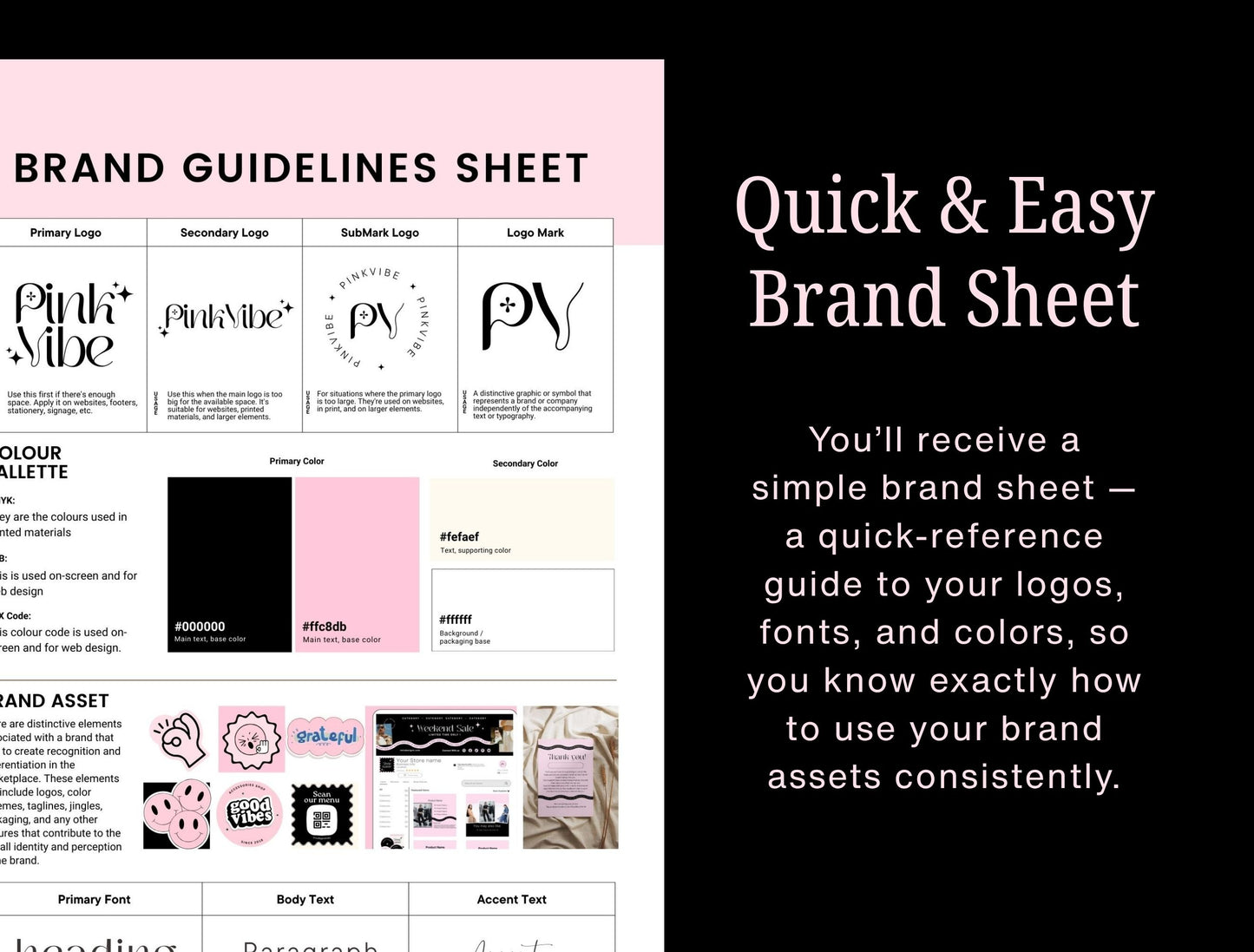 Branding Kit Pinkvibe Canva Templates Product Fashion Coach Etsy Kit BlackPink Theme