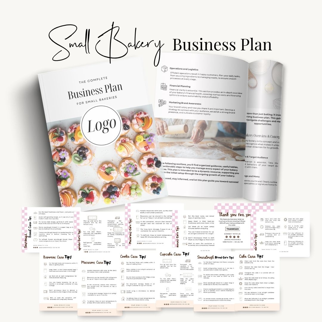 Branding Kit lovebites Editable Canva Templates Business Cards Marketing Posts Sweet Choco Pink Bakery Cafe Theme