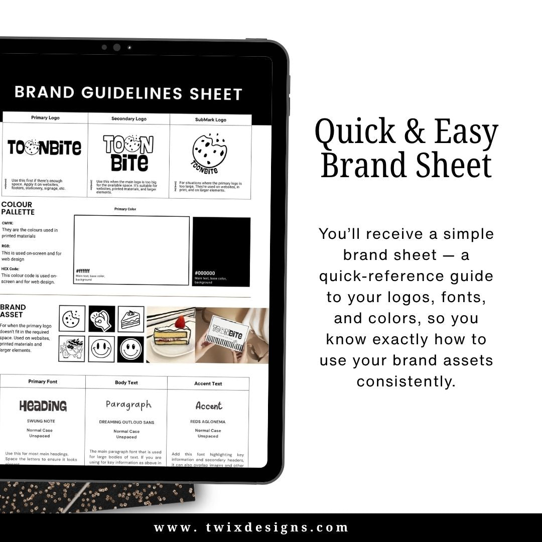 Branding Kit toonbite Editable Canva Templates Business Cards Marketing Posts Sweet 2d Cafe Cartoon Bakery Theme