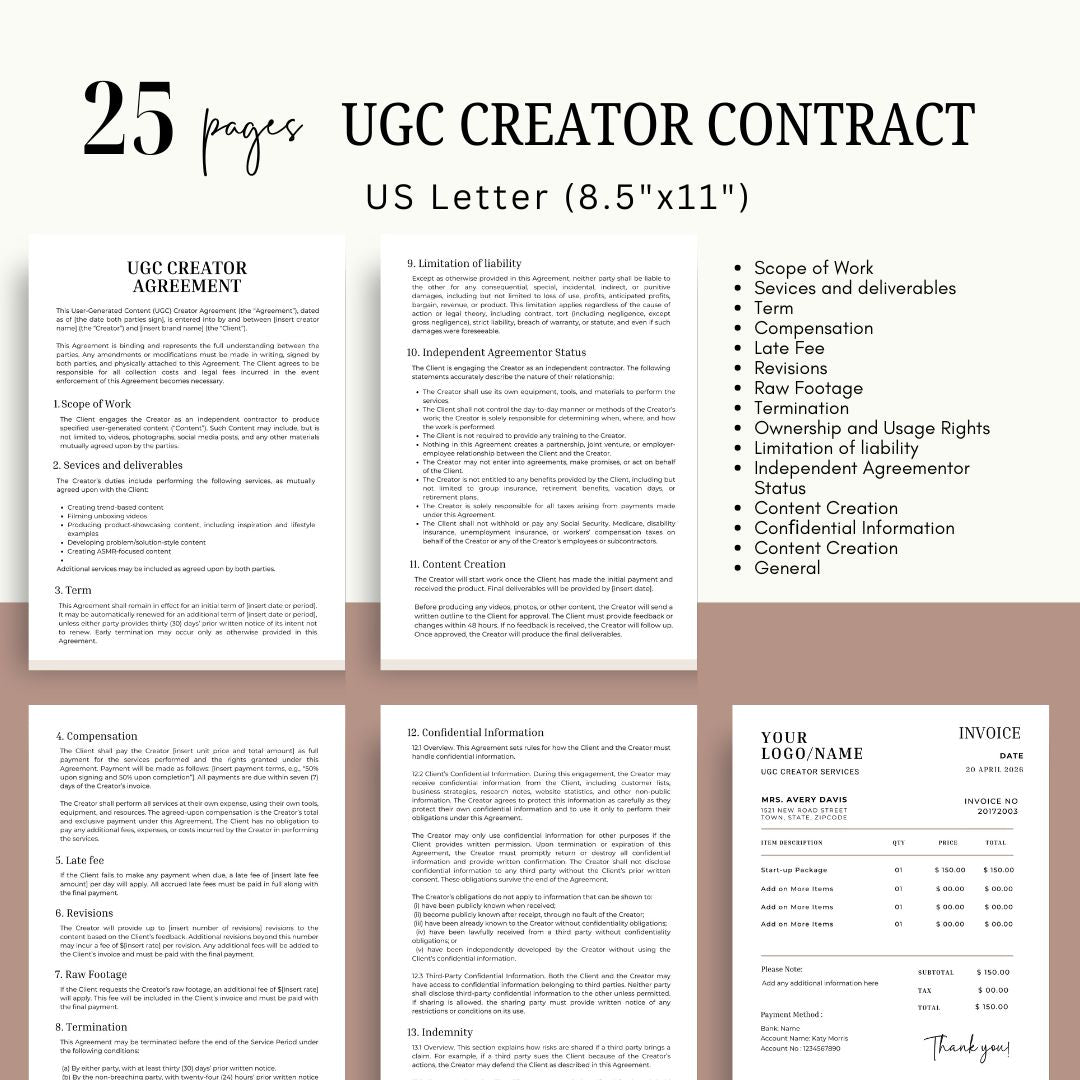 UGC Creator Guide Bundle Social Media Content Creation