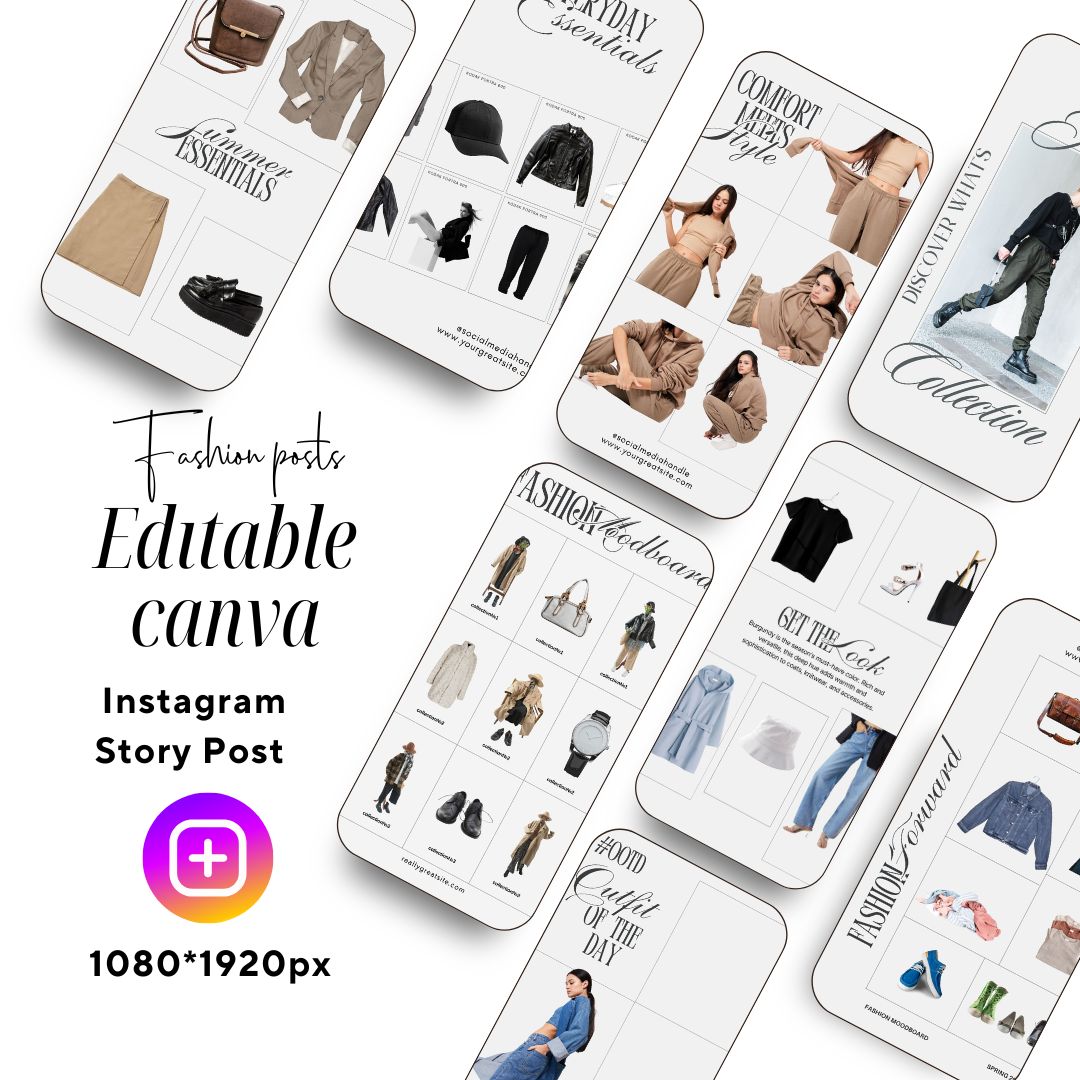 50 LTK Fashion Instagram Story Template 3, Social Media Template, Instagram Fashion Post, LTK Fashion Social Media, Editable Canva