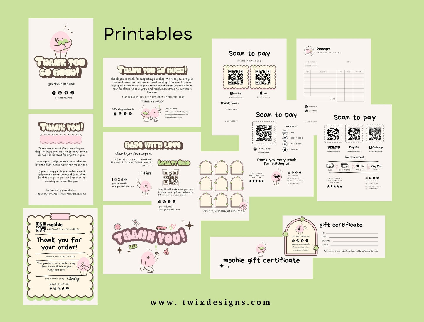 Branding Kit Cute Mochie Canva Templates Product Fashion Coach Etsy Kit Shop