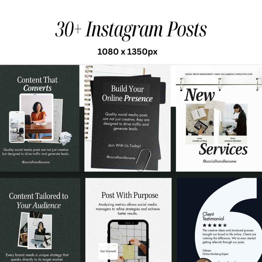 Social Media Manager Instagram Neutral Aesthetic Trendy Post, SMM IG Feed Social Canva