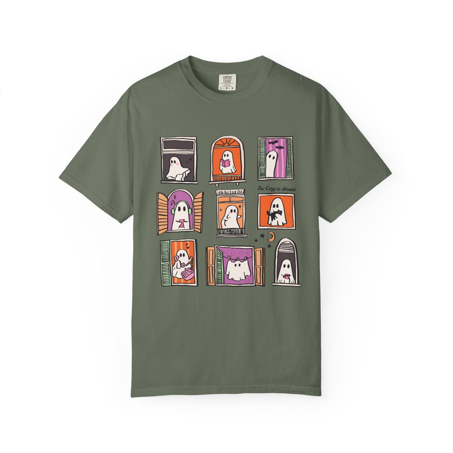 Cute Boos Halloween Unisex Garment-Dyed T-Shirt - Casual Vintage Style for Everyday Wear