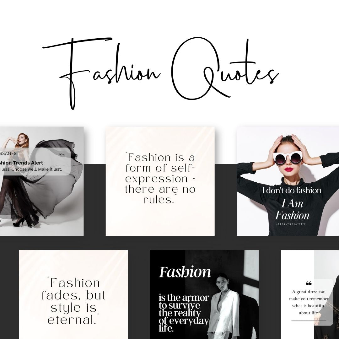 600 Black White Fashion Social Media Instagram, Clothing business brand, Editable Canva Templates