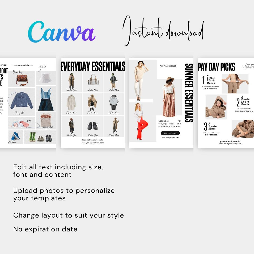 50 Editable LTK Fashion Template 2, Like To Know It Social Media Template, Canva Template