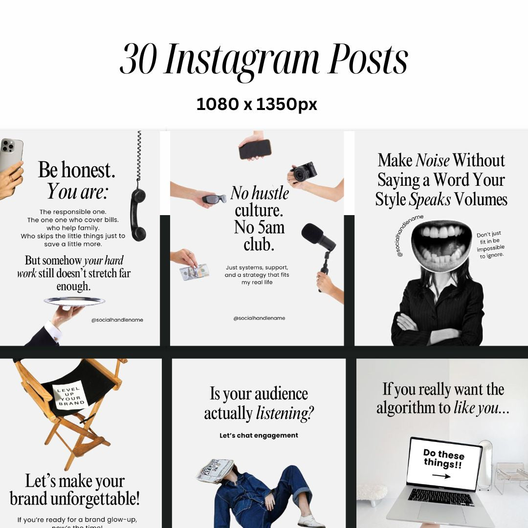 Branding Instagram Beige Aesthetic Trendy Post, Content Coach Business, IG Feed Social Canva