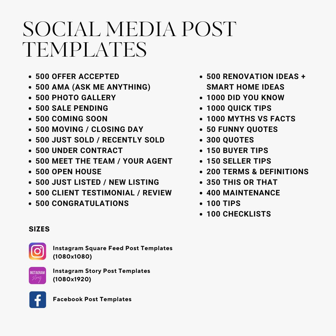 Real Estate Template Bundle, Canva Bundle, Canva Templates, Instagram Templates, Guide, Checklist and Newsletter, Realtor Templates