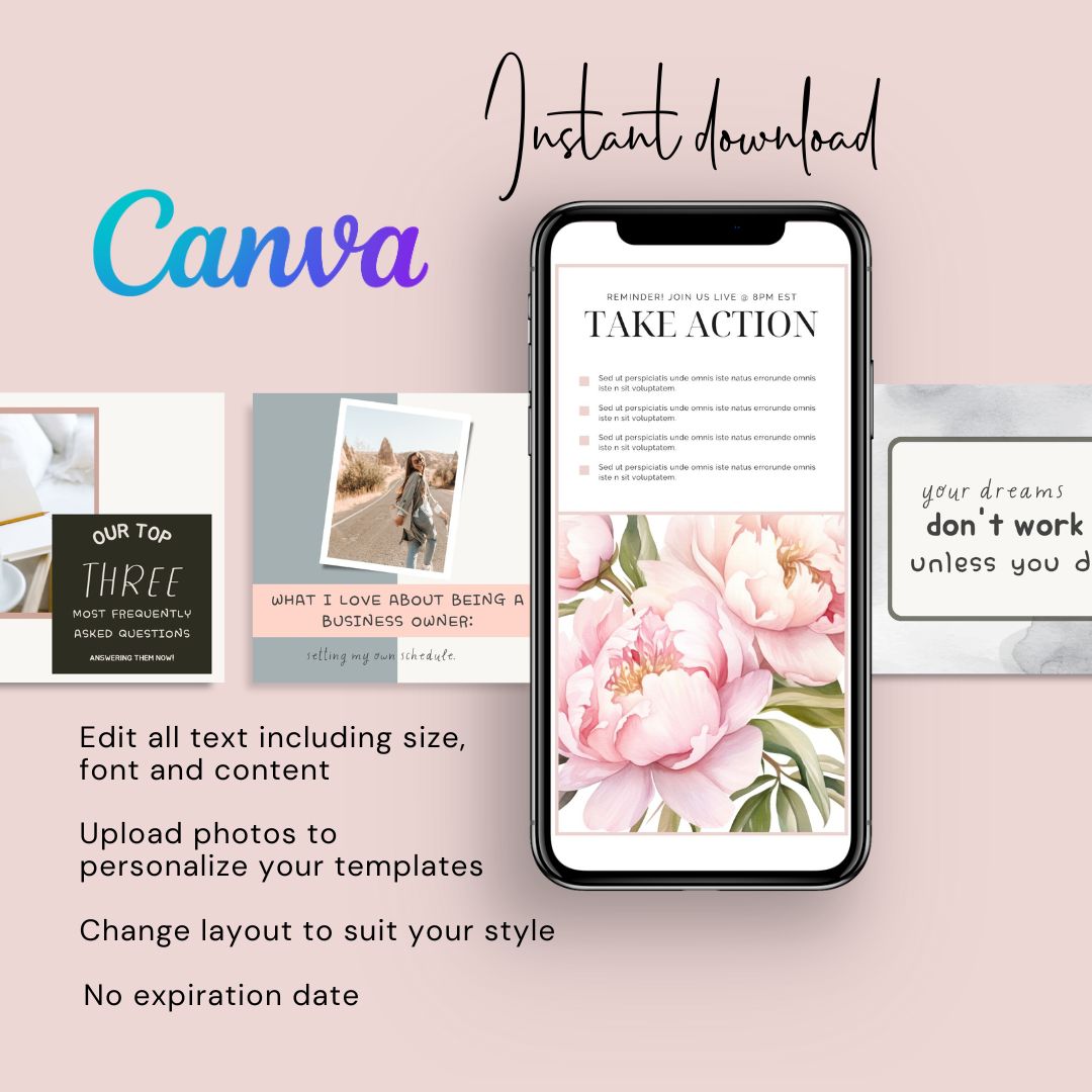 70 Faceless Reels Marketing Kit Instagram Social Media Posts