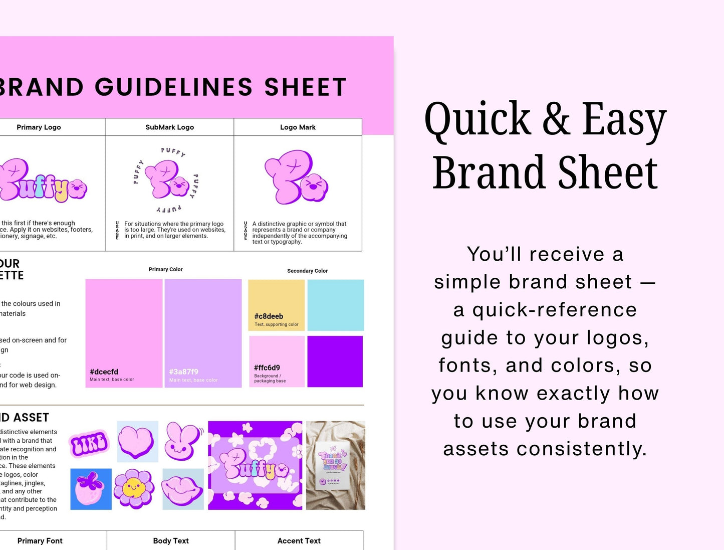 Branding Kit Puffy Canva Templates Product Fashion Coach Etsy Kit Blue Purple Theme