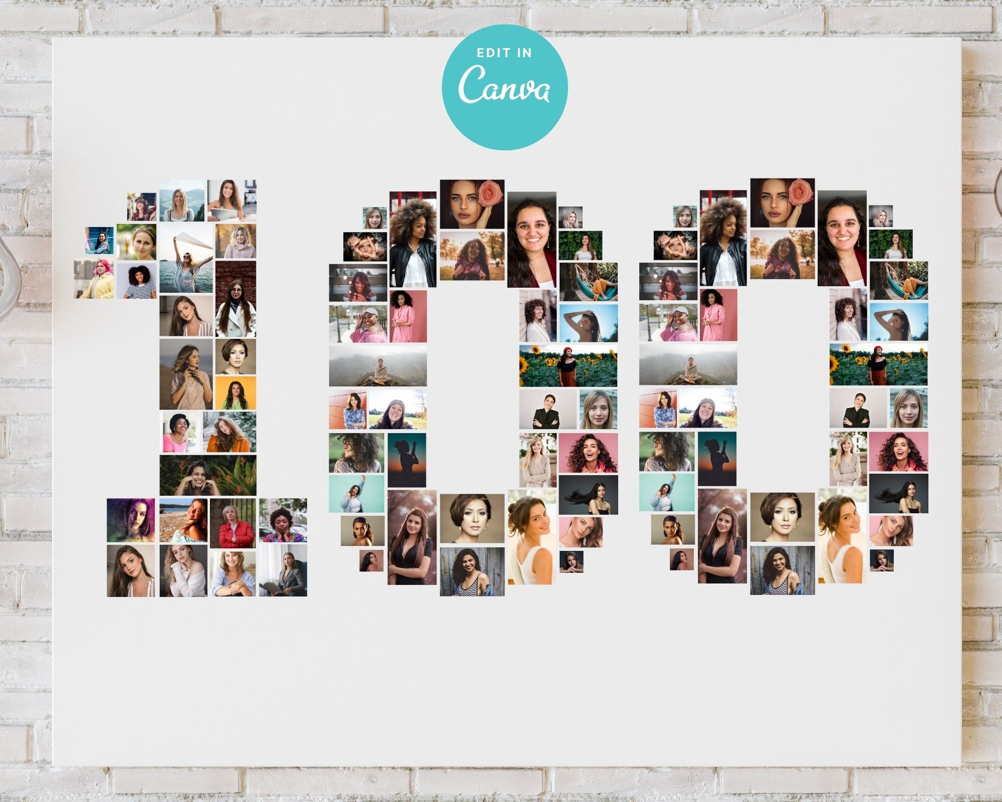 Personalized 1-100 Number Photo Collage, Perfect for Any Occasions,  Made-to-order download