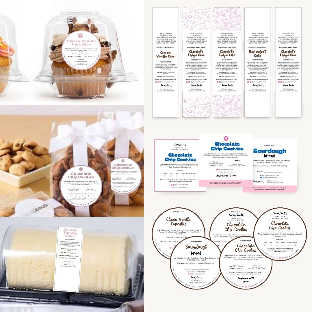 Branding Kit lovebites Editable Canva Templates Business Cards Marketing Posts Sweet Choco Pink Bakery Cafe Theme