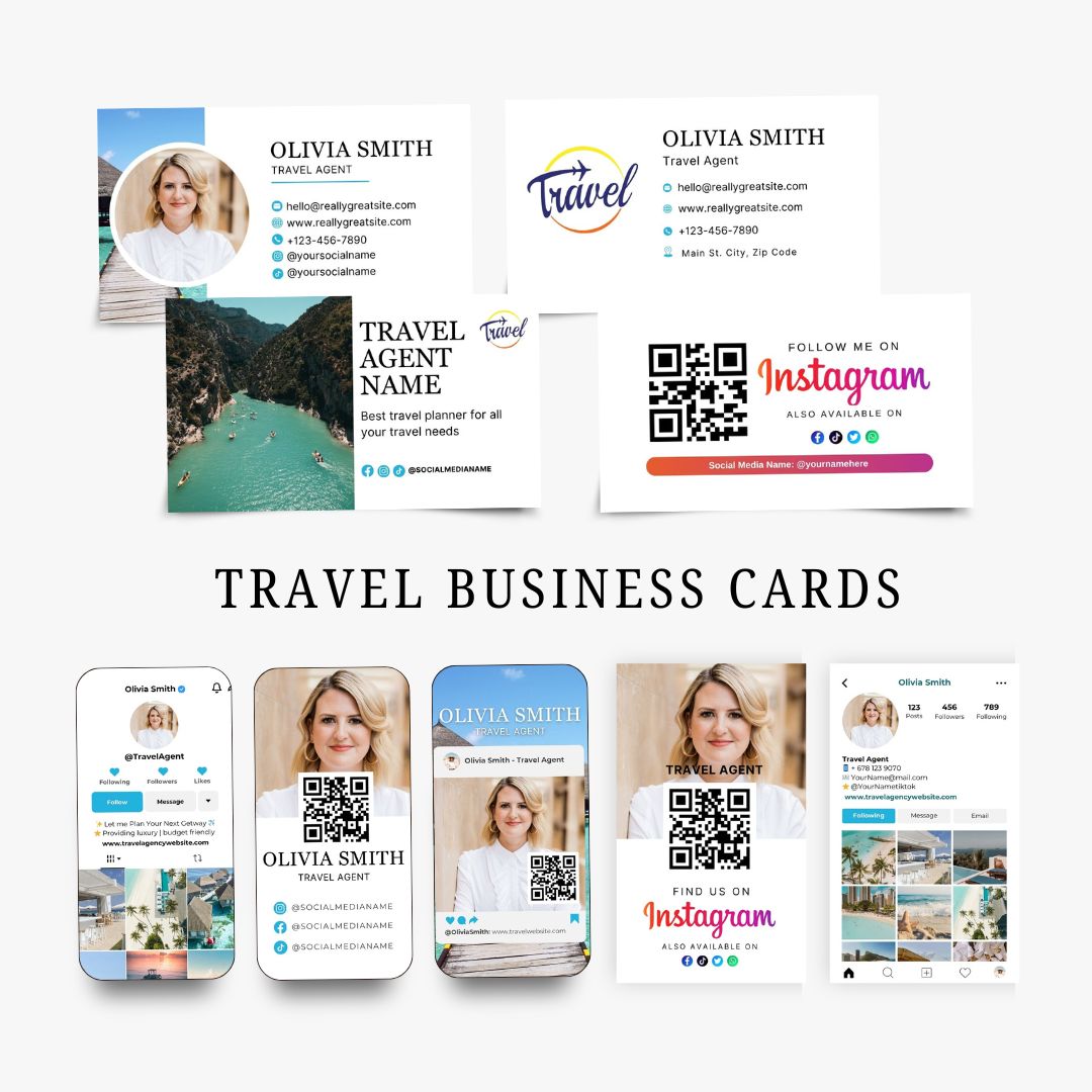 Travel Agency Bundle, Intake Booking Forms, Itinerary Templates, Mobile Itinerary, Traveling Guide, Business Cards, Editable Canva Templates