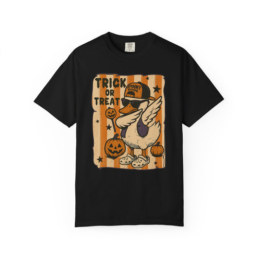Trick or treat Halloween Unisex Garment-Dyed T-Shirt - Casual Vintage Style for Everyday Wear