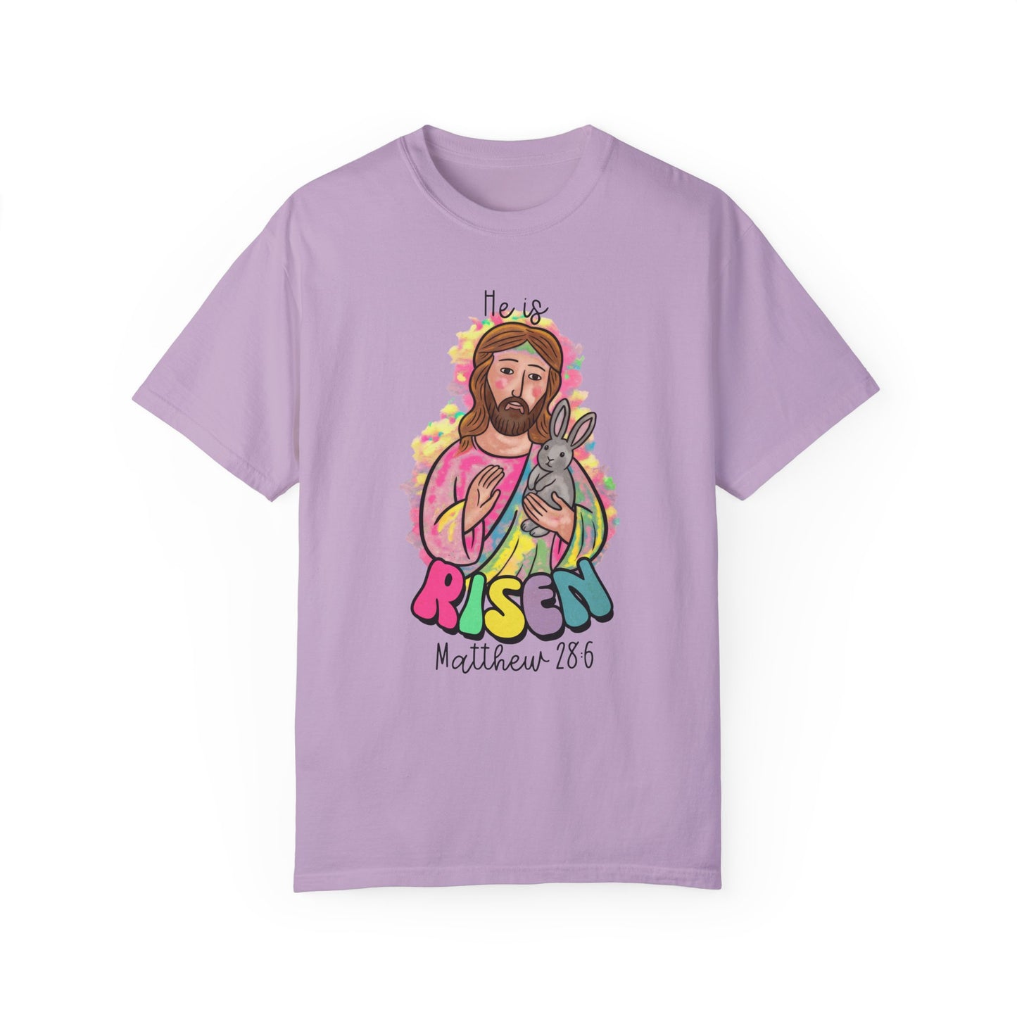He is Risen Unisex Garment-Dyed T-Shirt - Casual Vintage Style for Everyday Wear