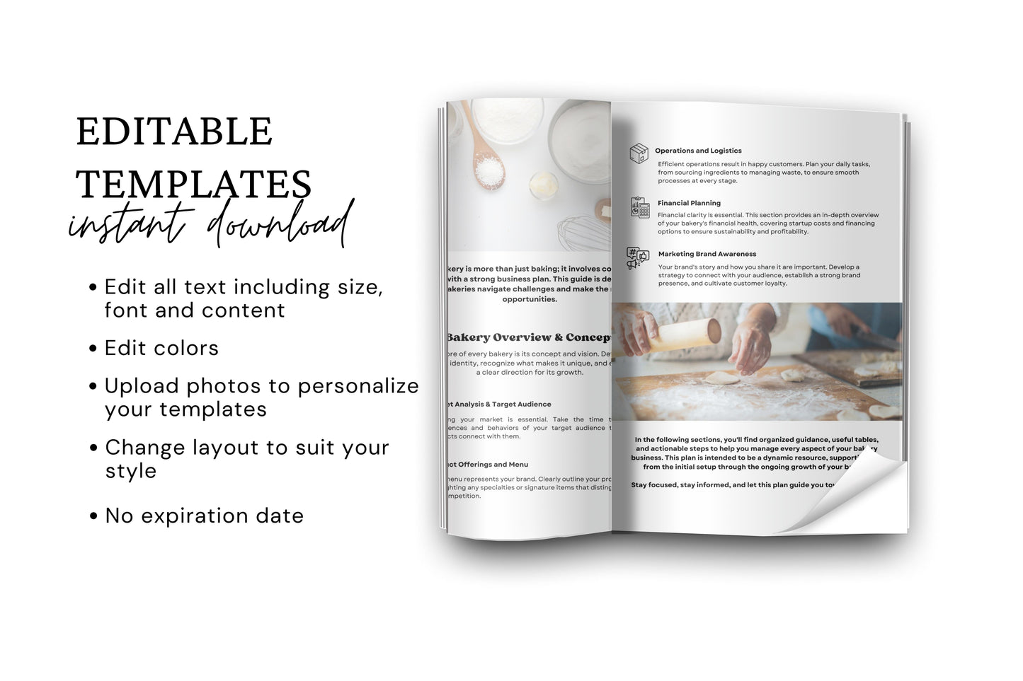 Small Bakery Business Plan Guide, Editable Business Plan Guide, Business Plan, Small Business Planner, Canva Templates