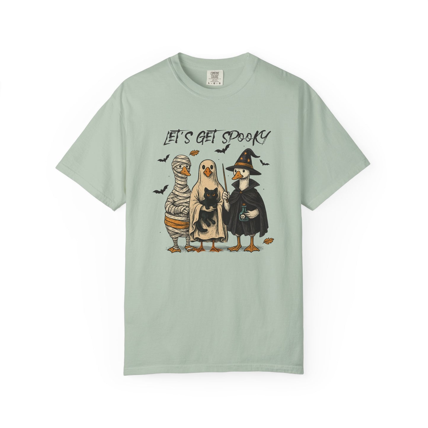 Let's get spooky Halloween Unisex Garment-Dyed T-Shirt - Casual Vintage Style for Everyday Wear