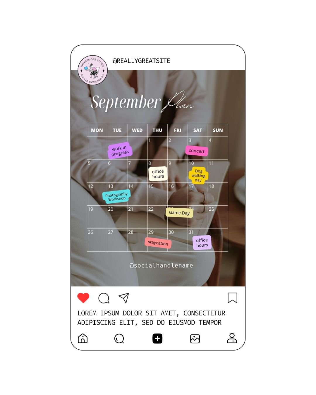 Calendar Plan Social Media Instagram Reels Post Editable Canva Templates