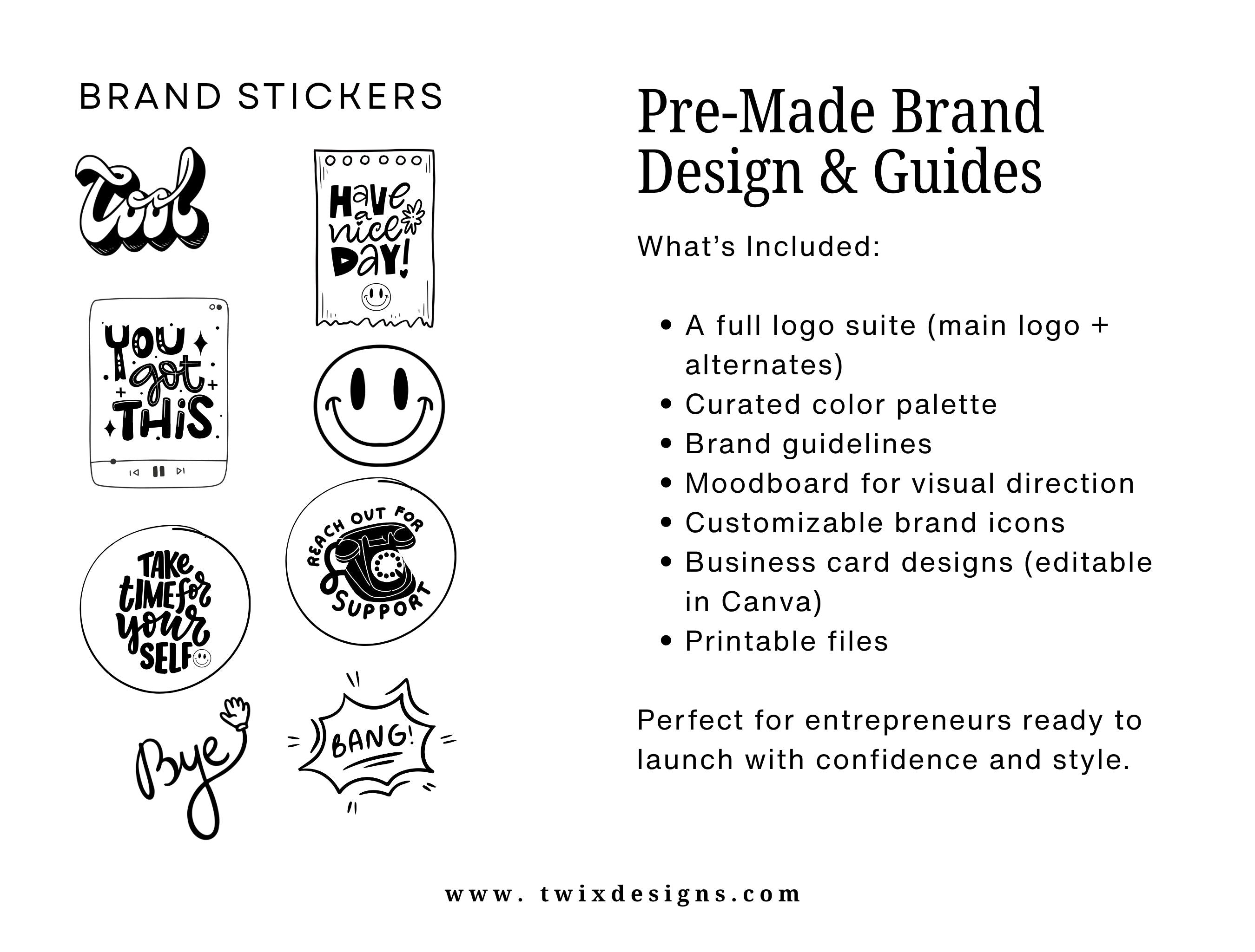 Branding Kit Comiko Editable Canva Templates Business Cards Marketing Posts Personal Brand Theme