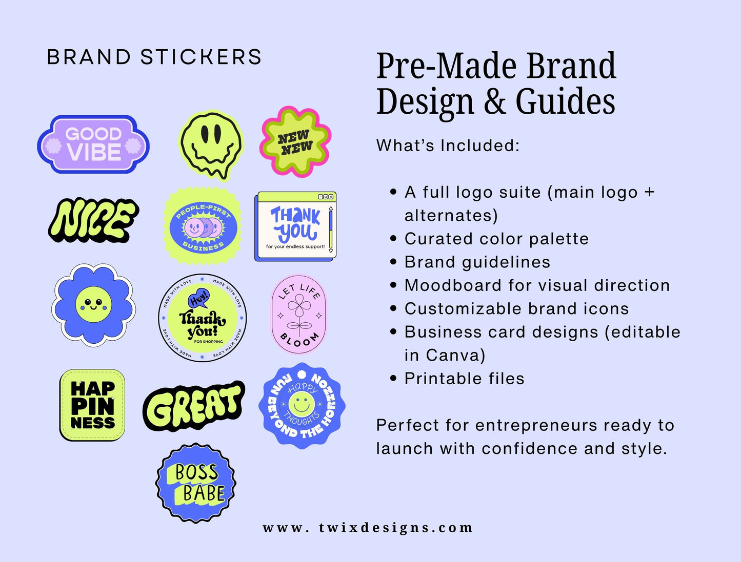 Branding Kit Glowaves Canva Templates Fashion Coach Etsy Kit Blue Green Theme