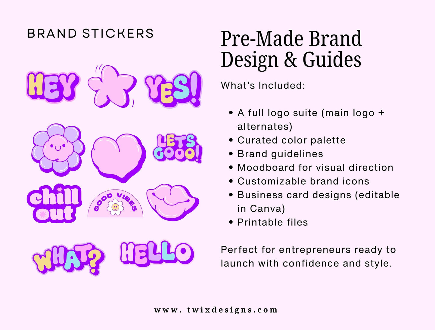 Branding Kit Puffy Canva Templates Product Fashion Coach Etsy Kit Blue Purple Theme