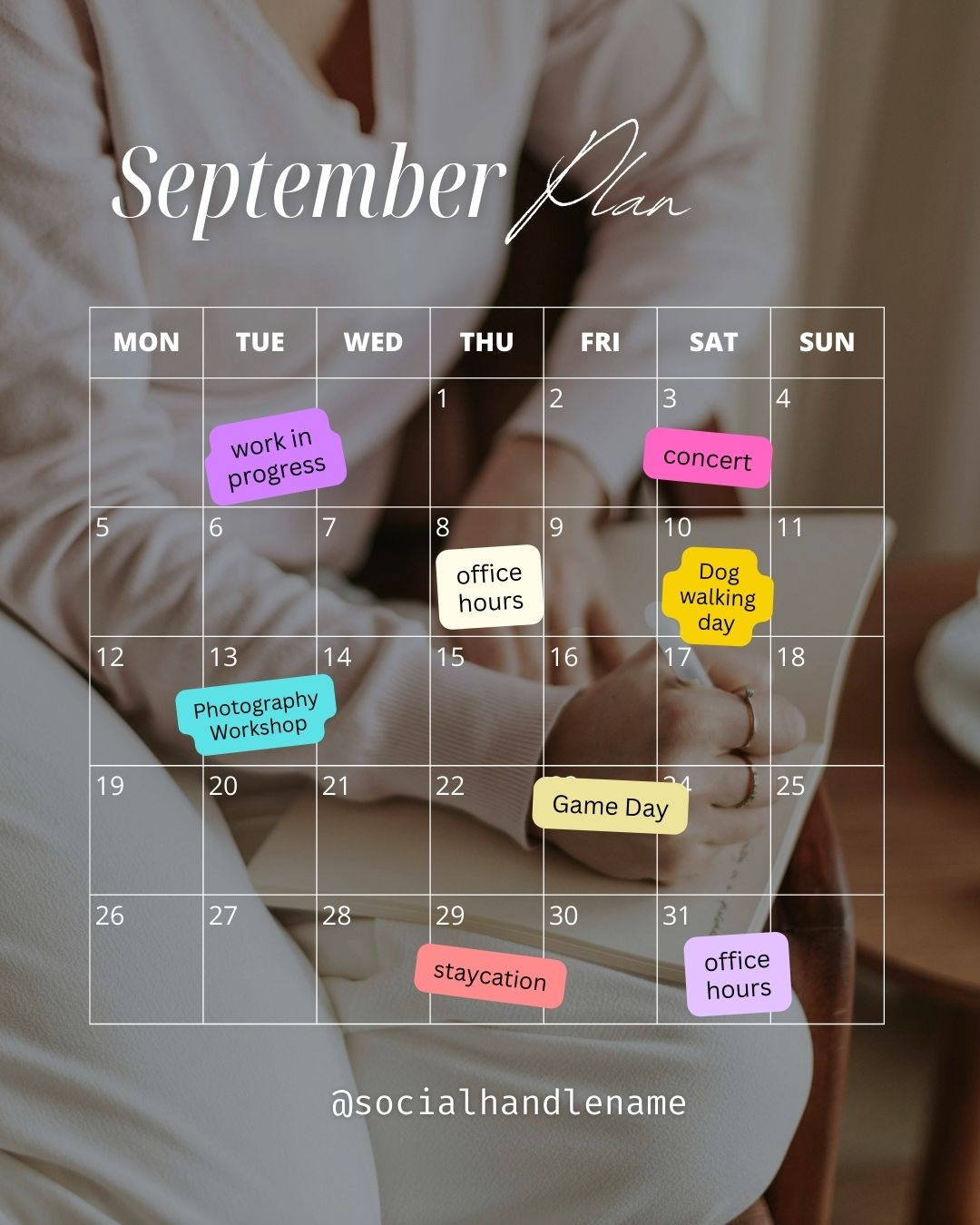 calculations, camera, calendar IG posts