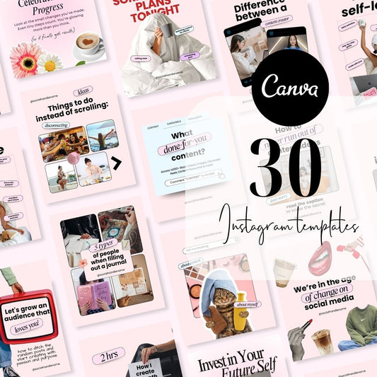 Girly Instagram Pink Aesthetic Trendy Post, Content Creator, IG Feed Social Canva