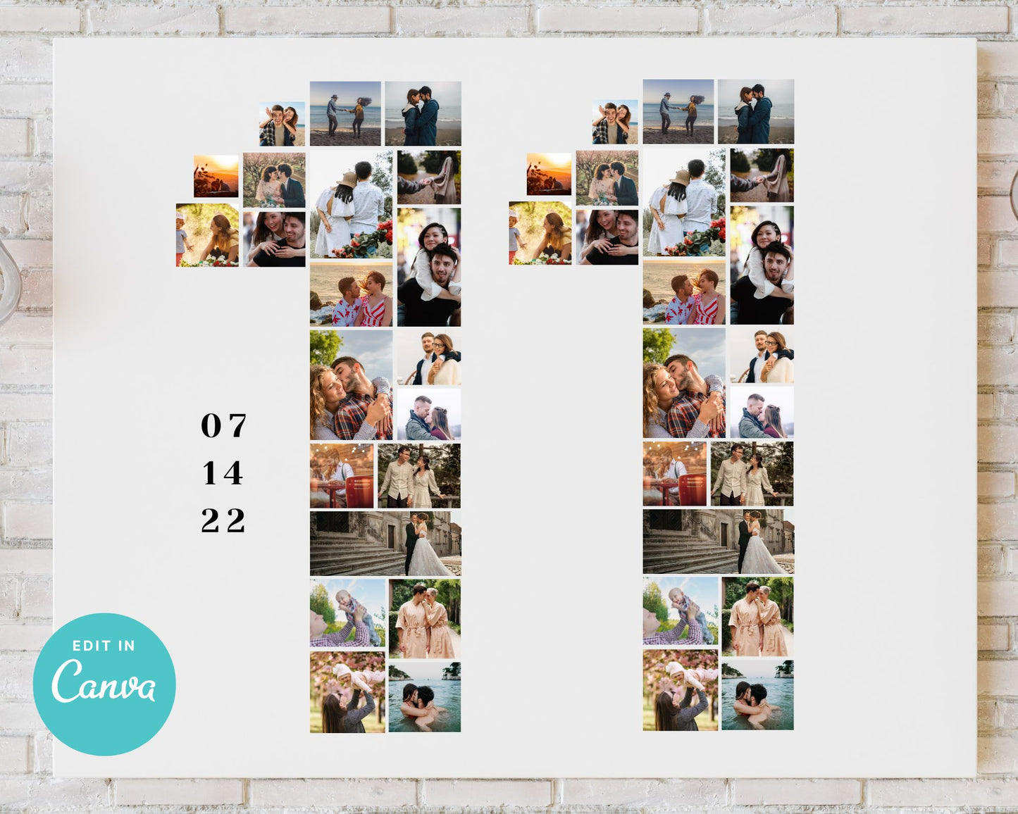 EDITABLE 11 Years Photo Collage, 71 Photos, Canva, DIGITAL