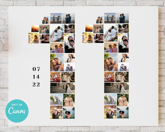 EDITABLE 11 Years Photo Collage, 71 Photos, Canva, DIGITAL