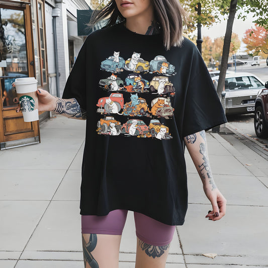 Funny Cat Car Repair Unisex Comfort garment-dyed heavyweight t-shirt