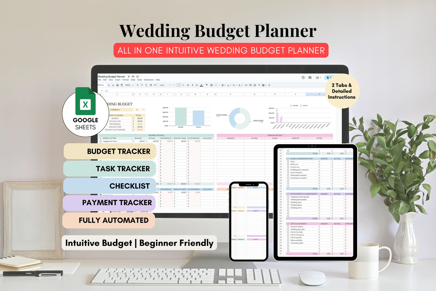 Wedding Planner Budget Tracker - Google Sheets