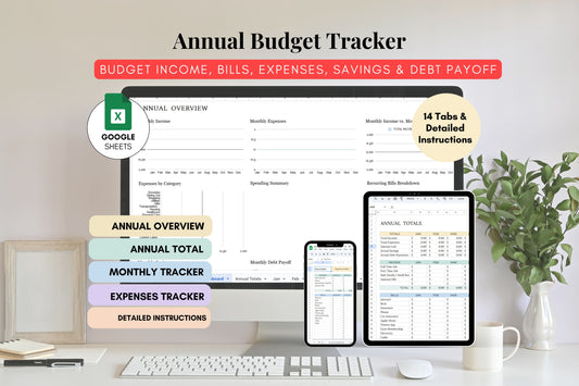 Annual Budget Spreadsheet Tracker - Google Sheets