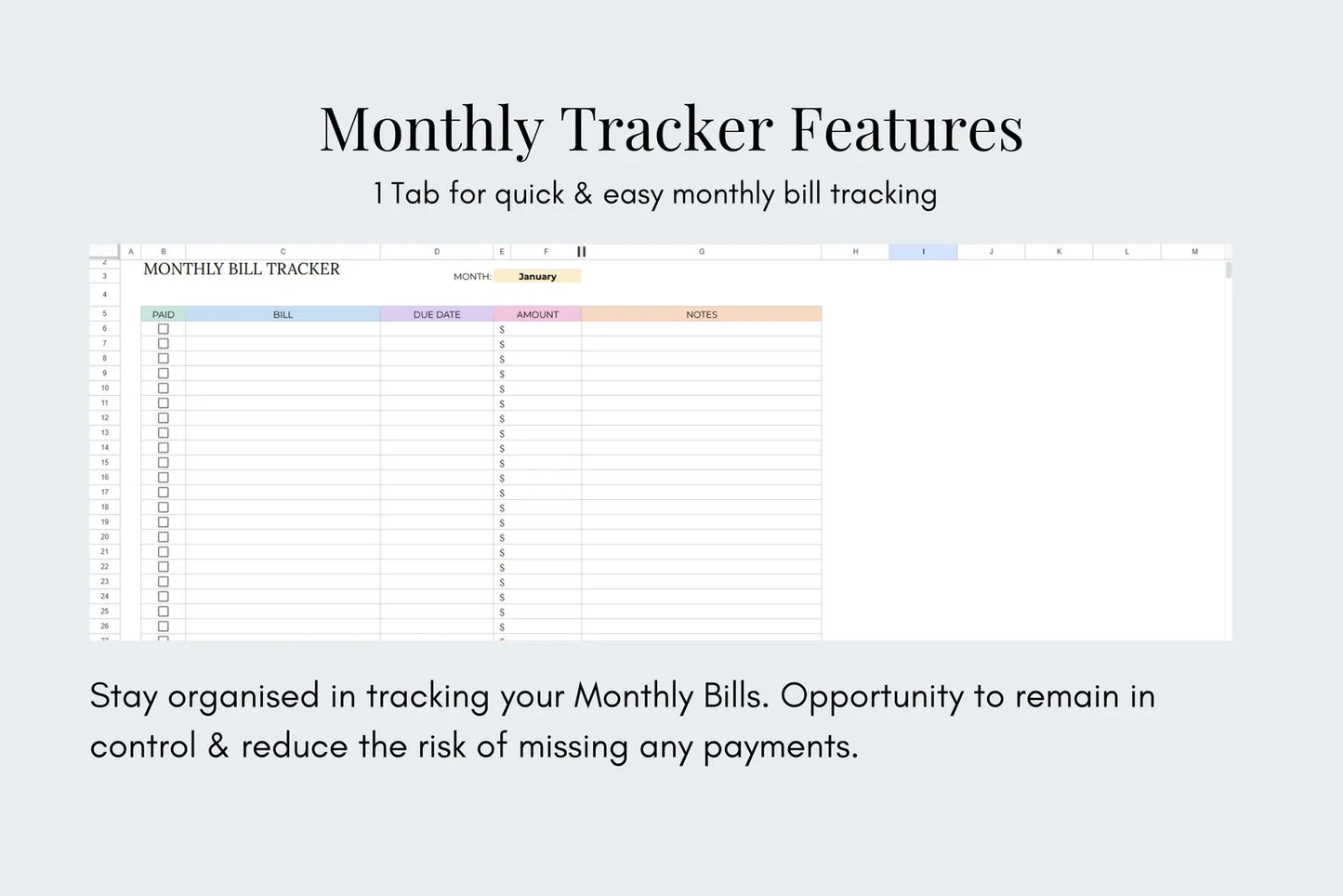 Bill Tracker Tracker - Google Sheets