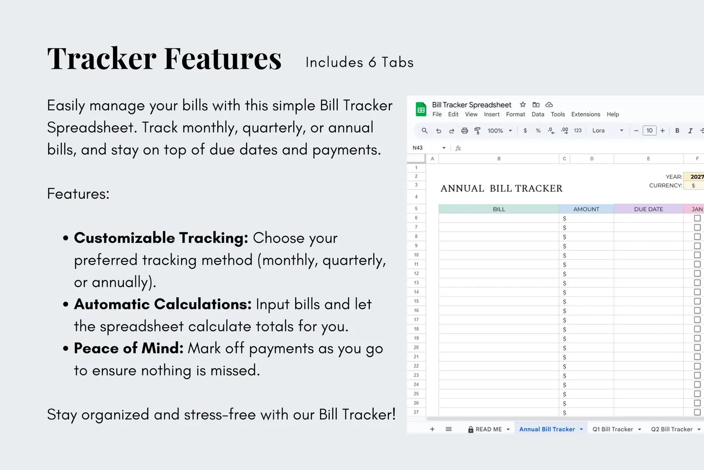 Bill Tracker Tracker - Google Sheets