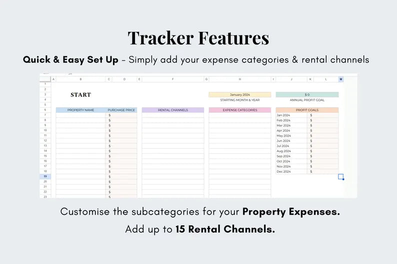 Multi Rental Property Income & Expense Tracker - Google Sheets