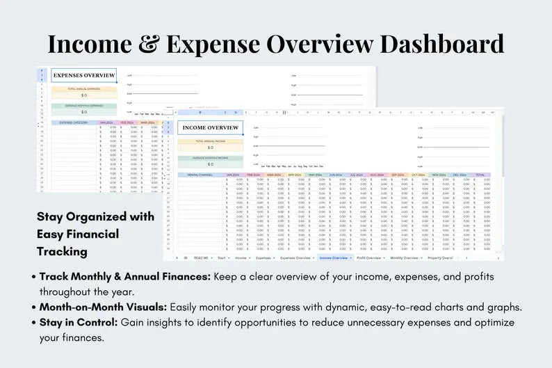 Multi Rental Property Income & Expense Tracker - Google Sheets