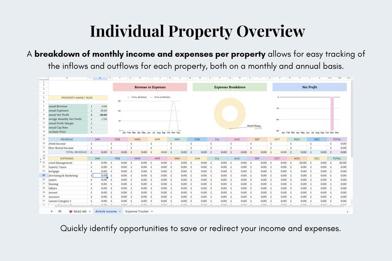 Airbnb Income & Expense Tracker - Google Sheets