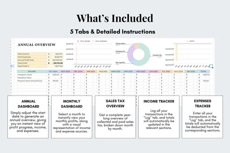 Simple Bookkeeping Spreadsheet Tracker - Google Sheets