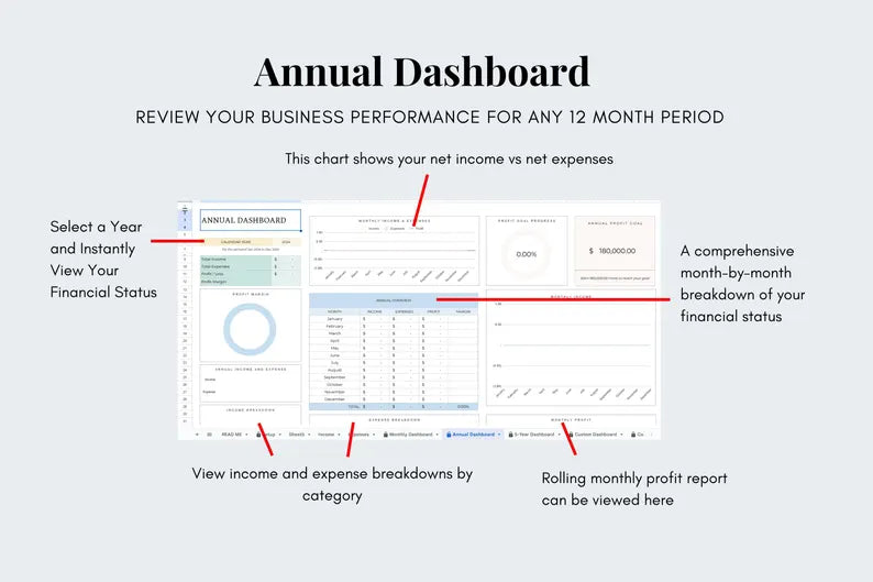 Bookkeeping Spreadsheet Tracker - Google Sheets