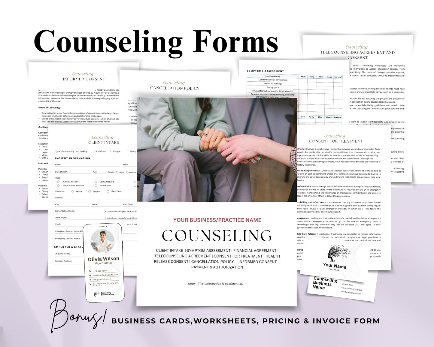 Counseling Printable Form, Edit in Canva, Digital