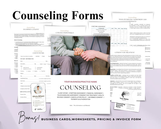 Counseling Printable Form, Edit in Canva, Digital