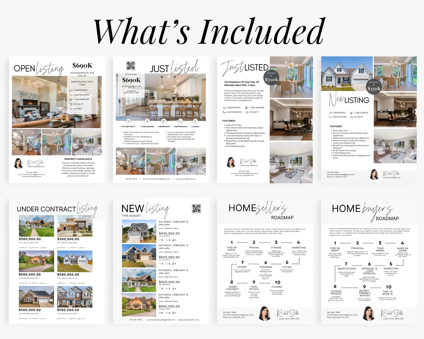 Real Estate Flyers, For Sale Flyer Marketing Flyer, Open Listing, Edit in Canva - REDF09