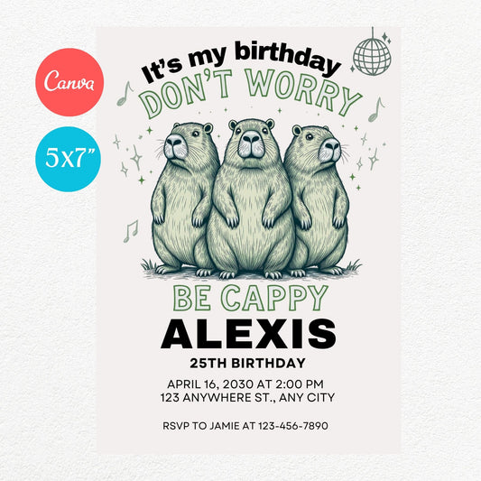 Don't worry be cappy Funny Birthday Party Invitation