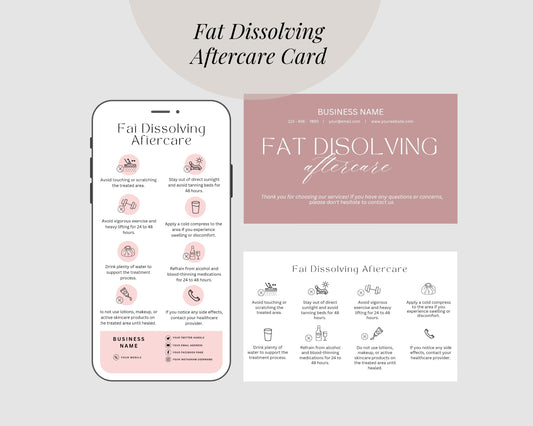 Facial Treatment Care Card, Aftercare Card, Edit in Canva