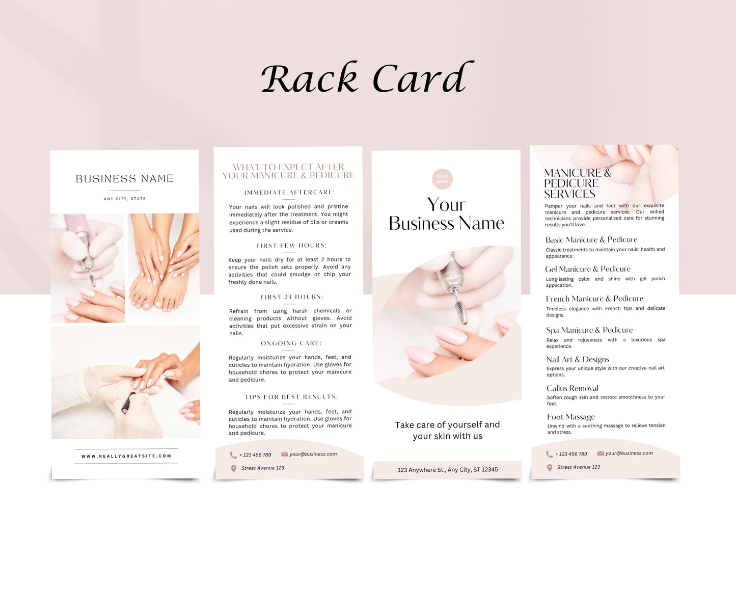 Manicure & Pedicure Business Forms, Consultation form, Client consent form, Loyalty & Business Card, Edit in Canva