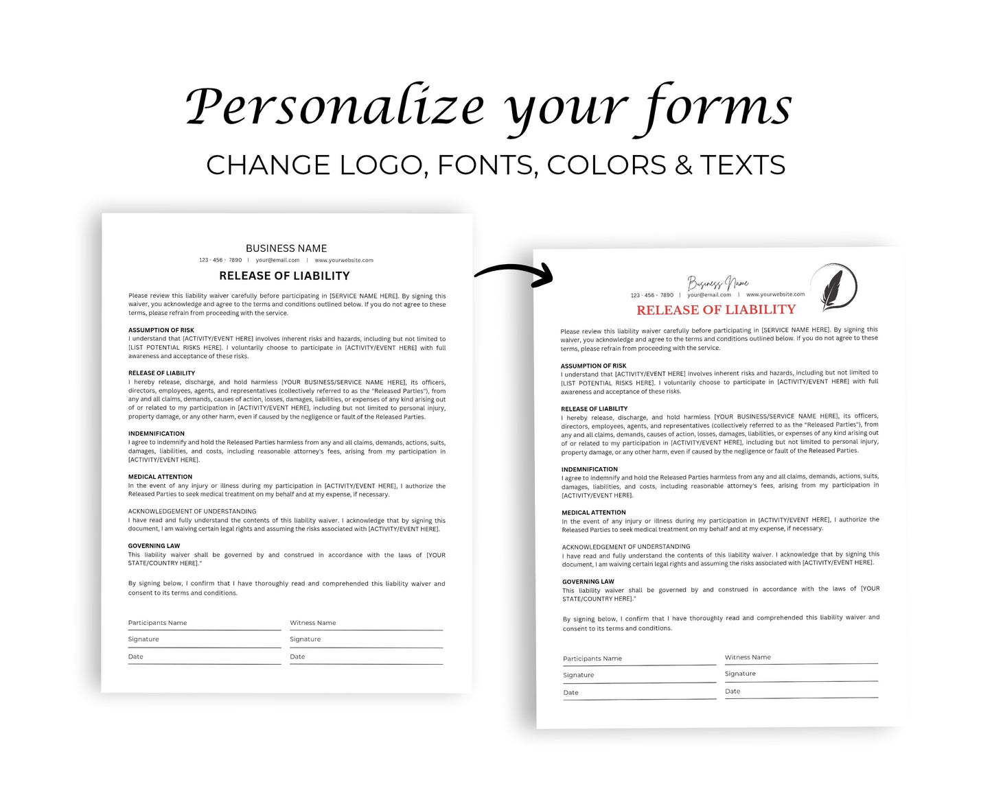 Grooming Agreement Printable Form, Edit in Canva, Digital